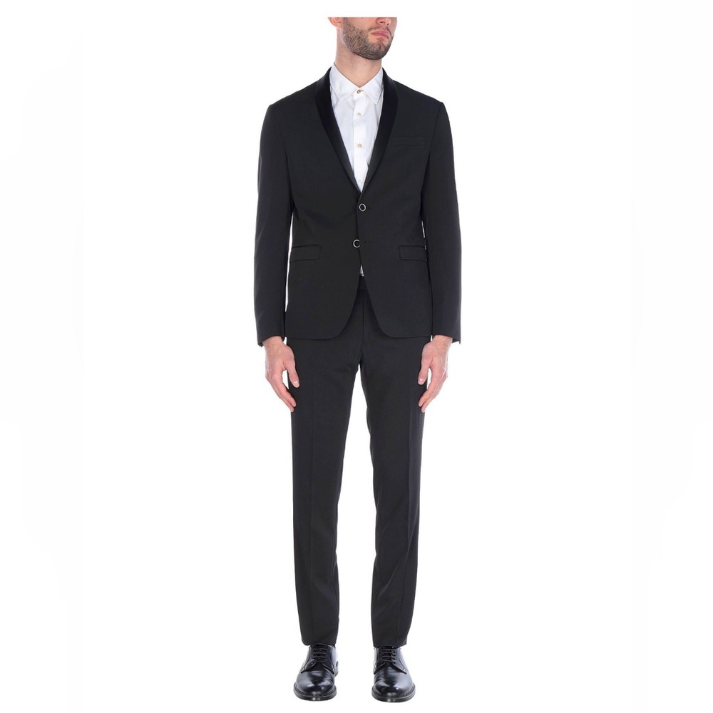 Domenico Tagliente • classic black 2-piece suit jacket + pants • size: 36 (US)